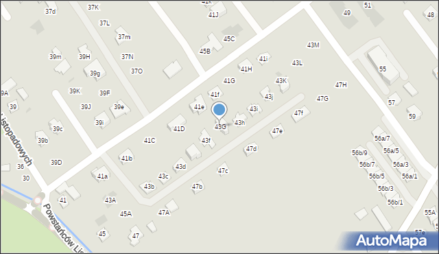 Rzeszów, Powstańców Listopadowych, 43G, mapa Rzeszów