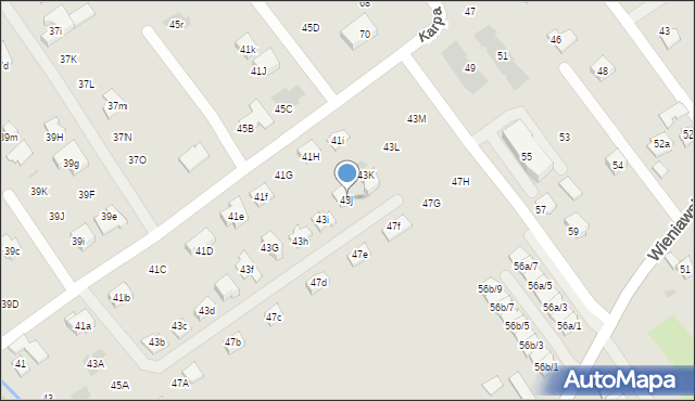 Rzeszów, Powstańców Listopadowych, 43j, mapa Rzeszów