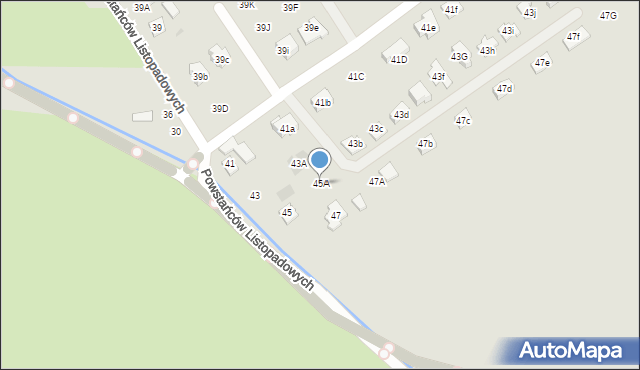 Rzeszów, Powstańców Listopadowych, 45A, mapa Rzeszów