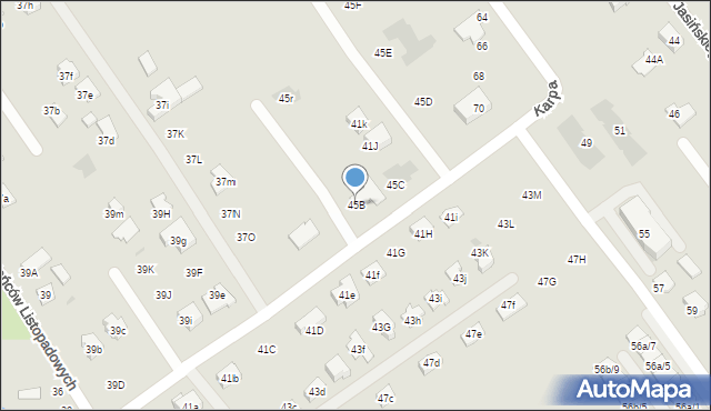 Rzeszów, Powstańców Listopadowych, 45B, mapa Rzeszów