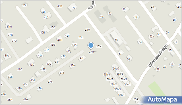 Rzeszów, Powstańców Listopadowych, 47G, mapa Rzeszów