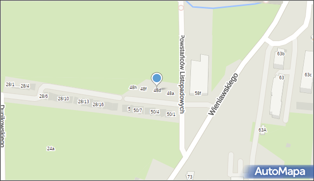 Rzeszów, Powstańców Listopadowych, 48d, mapa Rzeszów