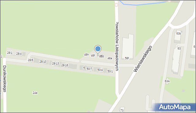 Rzeszów, Powstańców Listopadowych, 48e, mapa Rzeszów