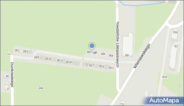 Rzeszów, Powstańców Listopadowych, 48g, mapa Rzeszów