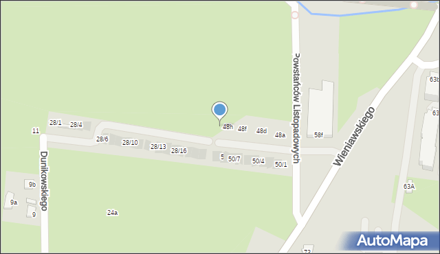 Rzeszów, Powstańców Listopadowych, 48j, mapa Rzeszów