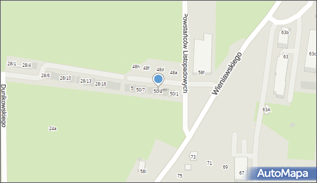 Rzeszów, Powstańców Listopadowych, 50/4, mapa Rzeszów