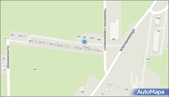 Rzeszów, Powstańców Listopadowych, 50/6, mapa Rzeszów