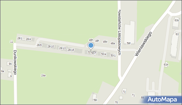 Rzeszów, Powstańców Listopadowych, 50/8, mapa Rzeszów