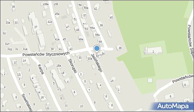 Rzeszów, Powstańców Styczniowych, 32, mapa Rzeszów