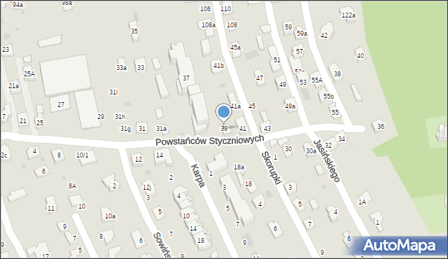 Rzeszów, Powstańców Styczniowych, 39, mapa Rzeszów