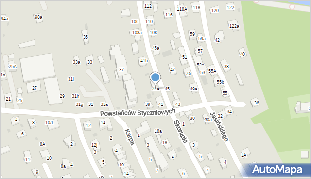 Rzeszów, Powstańców Styczniowych, 41a, mapa Rzeszów