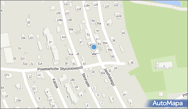 Rzeszów, Powstańców Styczniowych, 49a, mapa Rzeszów