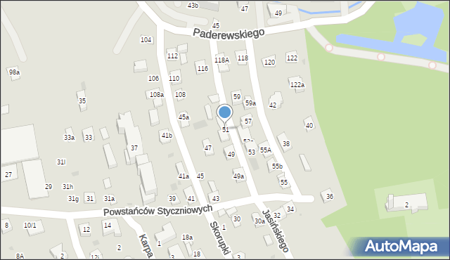 Rzeszów, Powstańców Styczniowych, 51, mapa Rzeszów