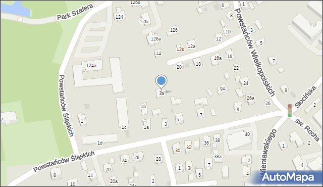 Rzeszów, Powstańców Śląskich, 3a, mapa Rzeszów