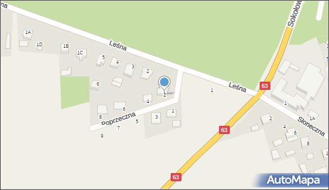 Sabnie, Poprzeczna, 2, mapa Sabnie