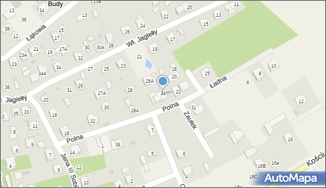 Sade Budy, Polna, 24, mapa Sade Budy