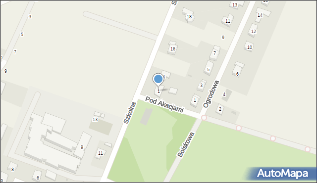 Sadków, Pod Akacjami, 1, mapa Sadków