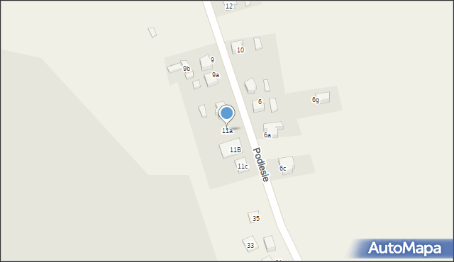 Sadów, Podlesie, 11a, mapa Sadów