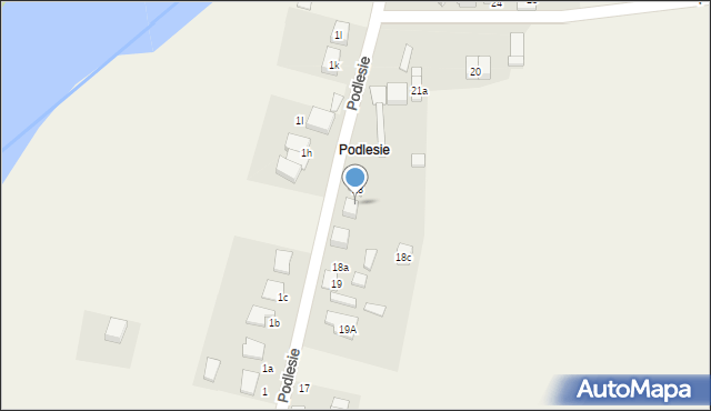 Sadów, Podlesie, 18b, mapa Sadów