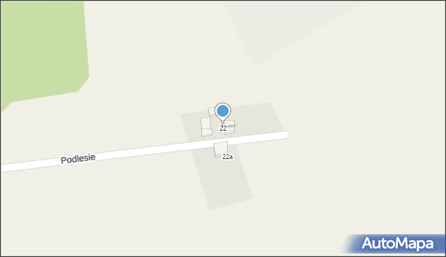 Sadów, Podlesie, 22, mapa Sadów