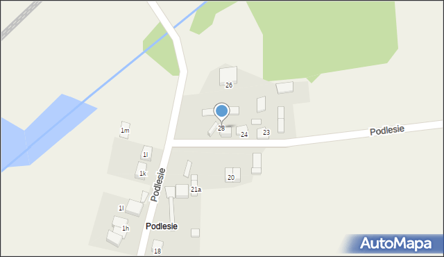 Sadów, Podlesie, 28, mapa Sadów