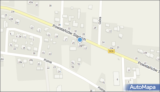 Sadów, Powstańców Śląskich, 13a, mapa Sadów