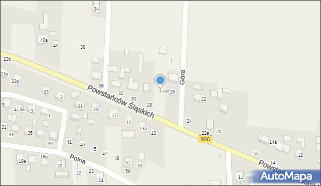 Sadów, Powstańców Śląskich, 26a, mapa Sadów