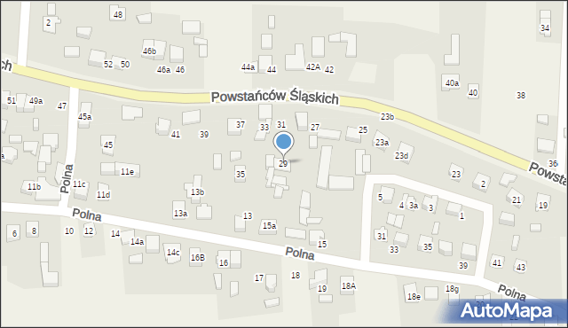 Sadów, Powstańców Śląskich, 29, mapa Sadów