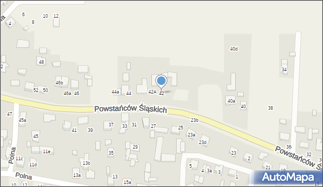 Sadów, Powstańców Śląskich, 42, mapa Sadów