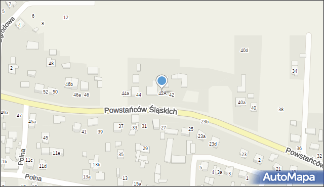 Sadów, Powstańców Śląskich, 42A, mapa Sadów