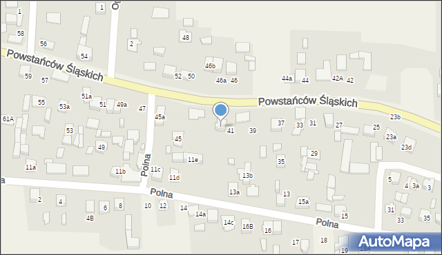 Sadów, Powstańców Śląskich, 43, mapa Sadów