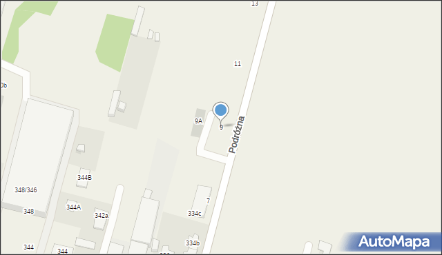 Sadowa, Podróżna, 9, mapa Sadowa