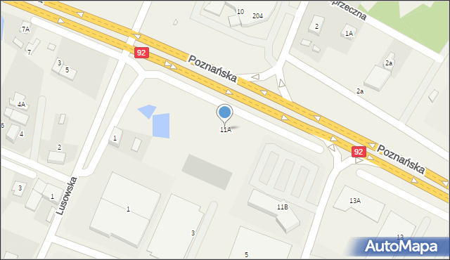 Sady, Poznańska, 11A, mapa Sady