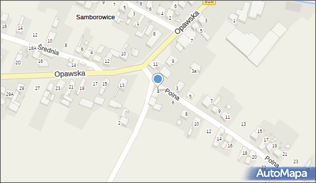 Samborowice, Polna, 4, mapa Samborowice
