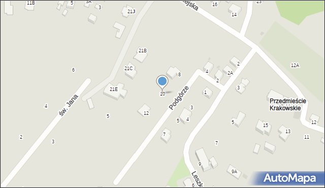 Sandomierz, Podgórze, 10, mapa Sandomierza