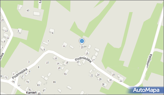 Sandomierz, Podmiejska, 13, mapa Sandomierza