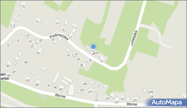 Sandomierz, Podmiejska, 19, mapa Sandomierza