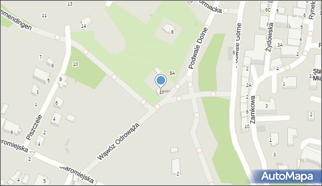 Sandomierz, Podwale Dolne, 10, mapa Sandomierza