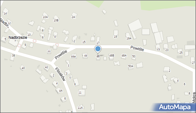 Sandomierz, Powiśle, 46, mapa Sandomierza