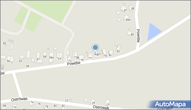 Sandomierz, Powiśle, 77A, mapa Sandomierza