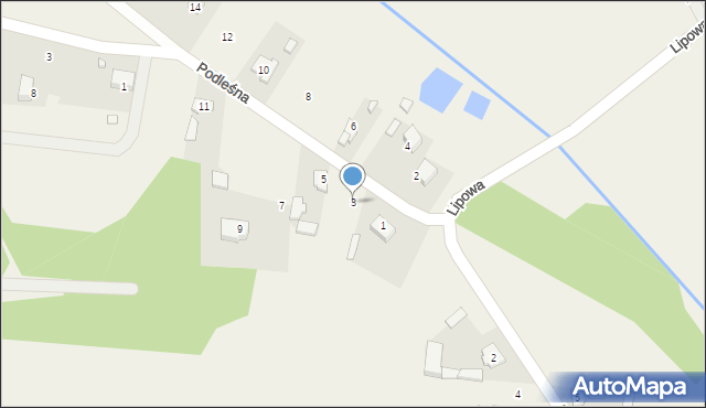 Sangrodz, Podleśna, 3, mapa Sangrodz