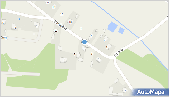 Sangrodz, Podleśna, 5, mapa Sangrodz