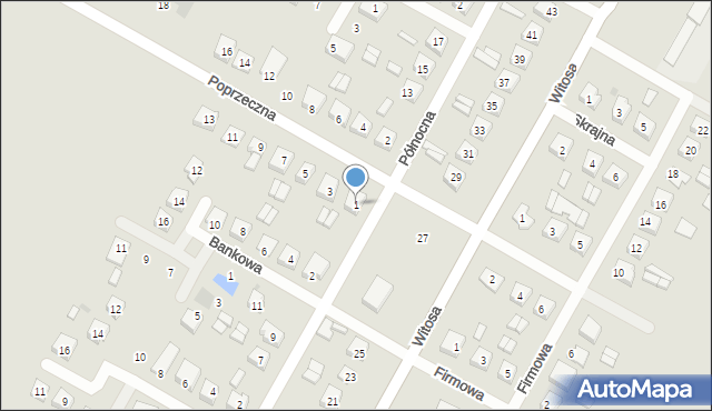 Sanniki, Poprzeczna, 1, mapa Sanniki