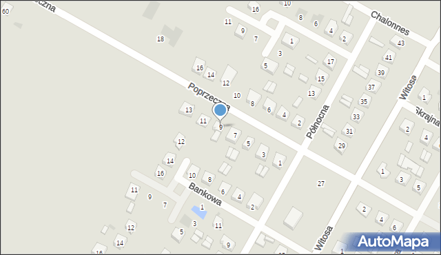 Sanniki, Poprzeczna, 9, mapa Sanniki