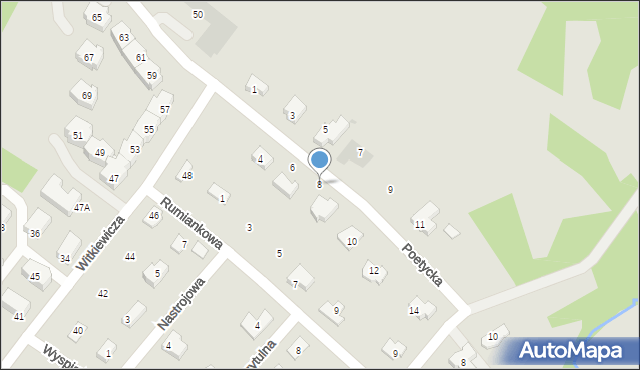 Sanok, Poetycka, 8, mapa Sanok