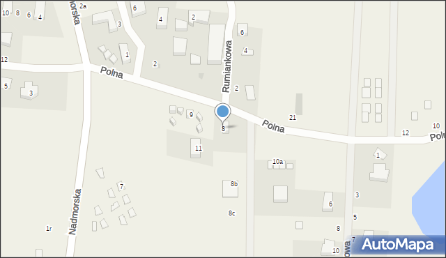 Sarbinowo, Polna, 8, mapa Sarbinowo