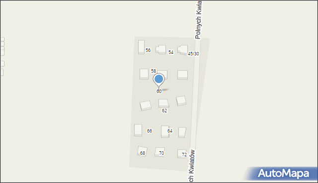 Sarbinowo, Polnych Kwiatów, 60, mapa Sarbinowo