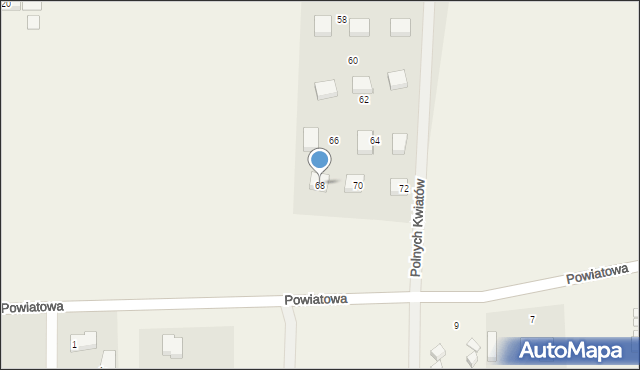 Sarbinowo, Polnych Kwiatów, 68, mapa Sarbinowo