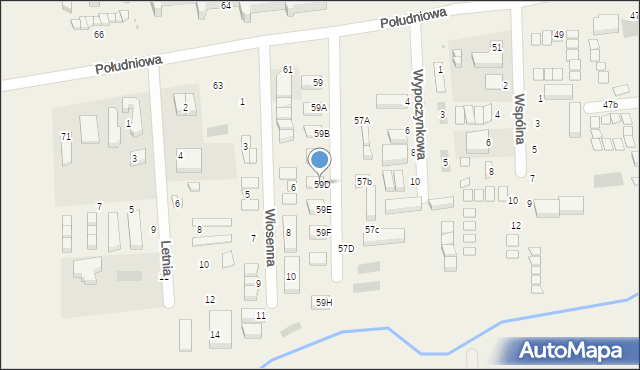 Sarbinowo, Południowa, 59D, mapa Sarbinowo