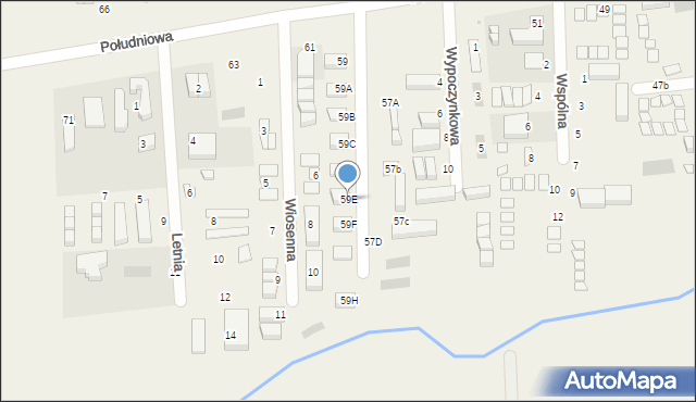 Sarbinowo, Południowa, 59E, mapa Sarbinowo